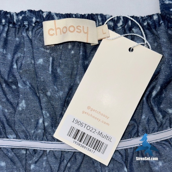 1153 NWT Choosy No Shade Crop Top - Size L - Blue - Picture 6 of 14